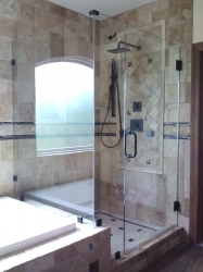 Frameless Shower with Return - Clamps 27