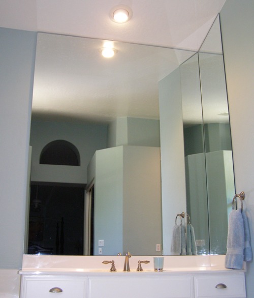 Vanity to Ceiling Mirror with Return